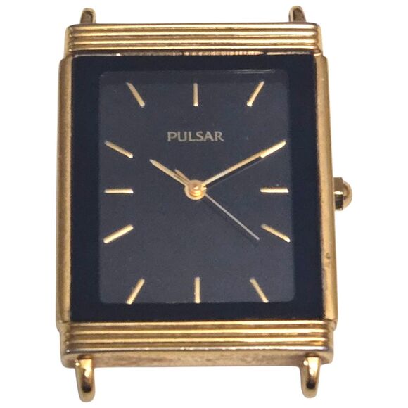 Vtg Pulsar by Seiko Womens Tank Watch Black dial Model V701-X042 READ Need Band - Picture 1 of 7